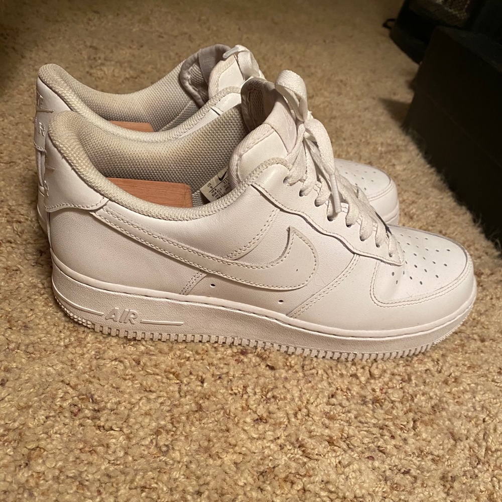 All white Air Force 1s